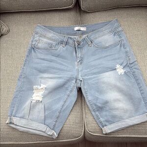 YMI Blue Jean Shorts with Distressed Details